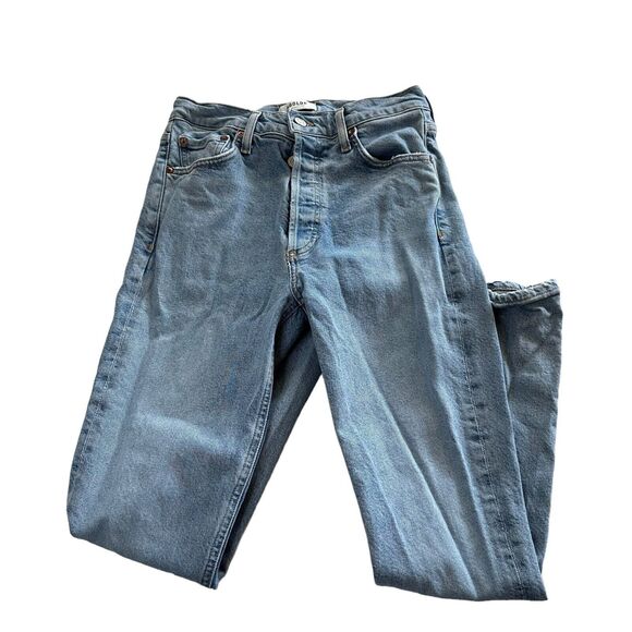 Agolde Jeans Size 25 Nico High Rise Slim Fit Button Fly Skinny Light Wash Blue - Picture 3 of 10